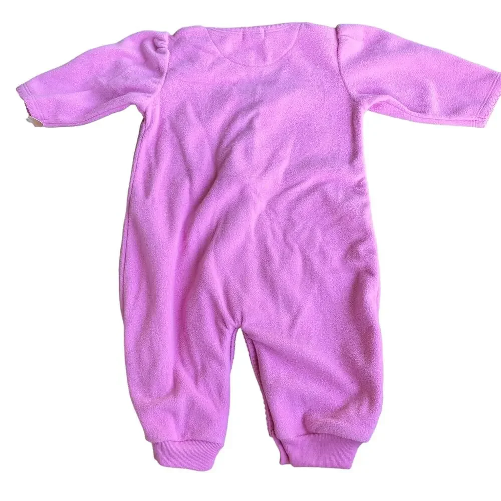 Vintage Carter's Pink Fleece One Piece Romper 6 M Infant Sweet Ballerina Outfit